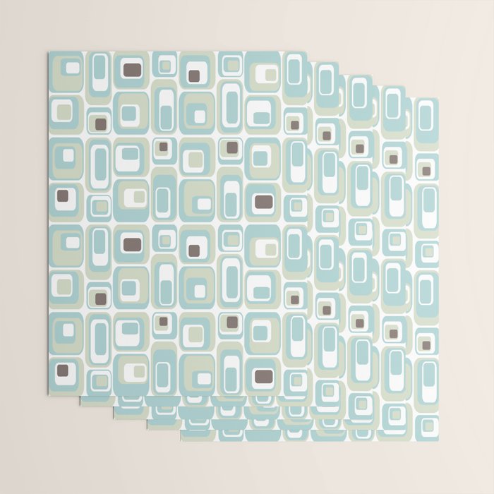 Retro Rectangles Mid Century Modern Geometric Vintage Style Wrapping Paper Gallery Image 3