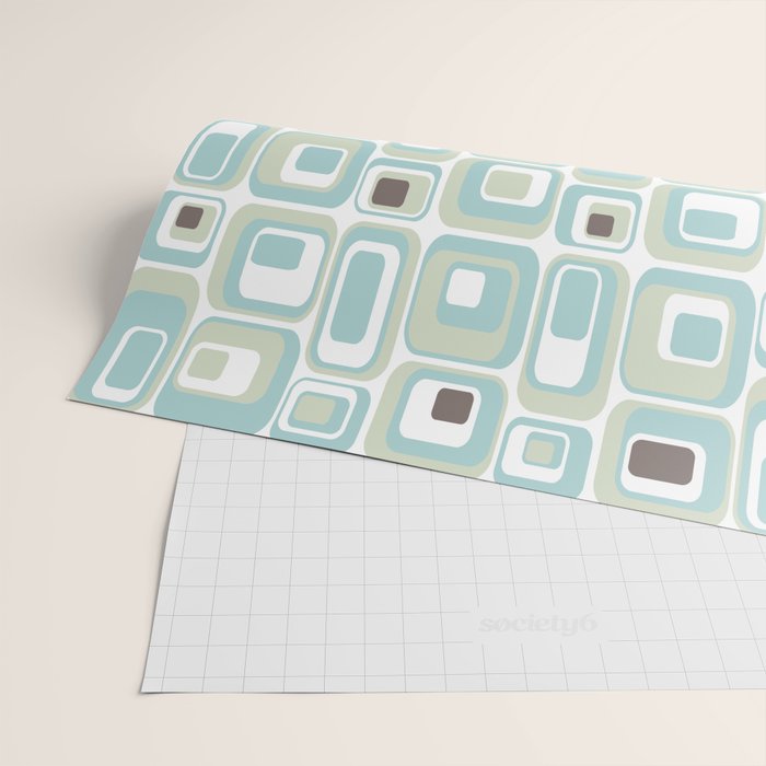 Retro Rectangles Mid Century Modern Geometric Vintage Style Wrapping Paper Gallery Image 2