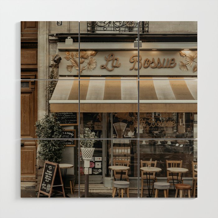 Paris, France, Coffee Shop Wood Wall Art Gallery Image 1