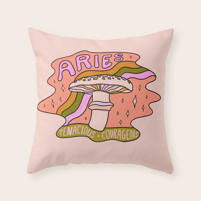 Aries Mushroom Throw Pillow Gallery Image 6