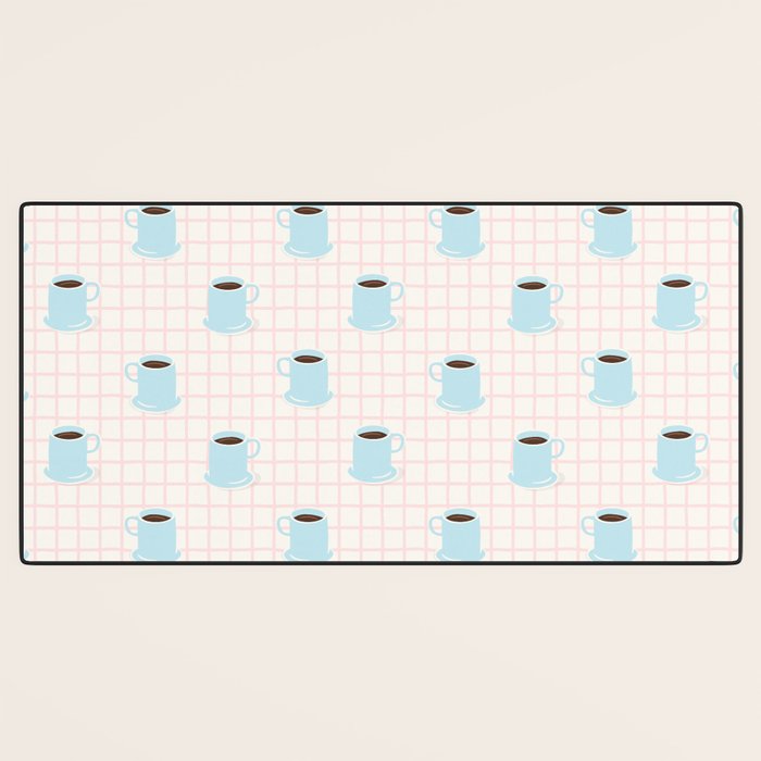 Coffee mug drink cartoon doodle pattern Desk Mat Gallery Image 3