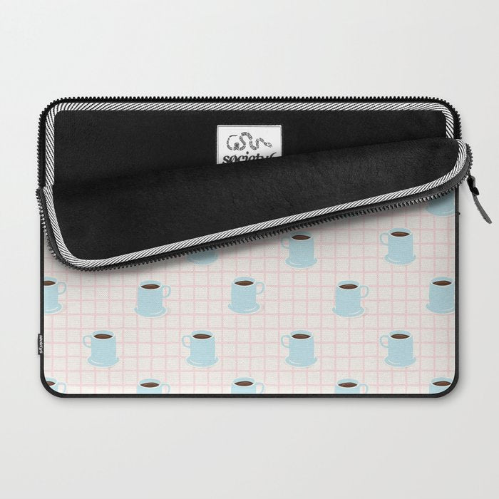 Coffee mug drink cartoon doodle pattern Laptop Sleeve Gallery Image 2