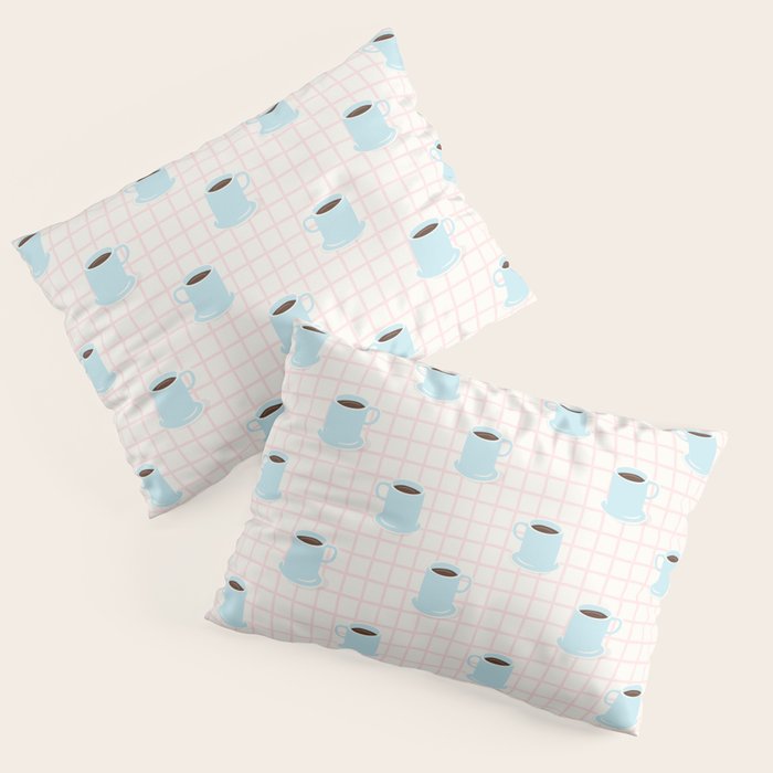 Coffee mug drink cartoon doodle pattern Pillow Sham Gallery Image 3