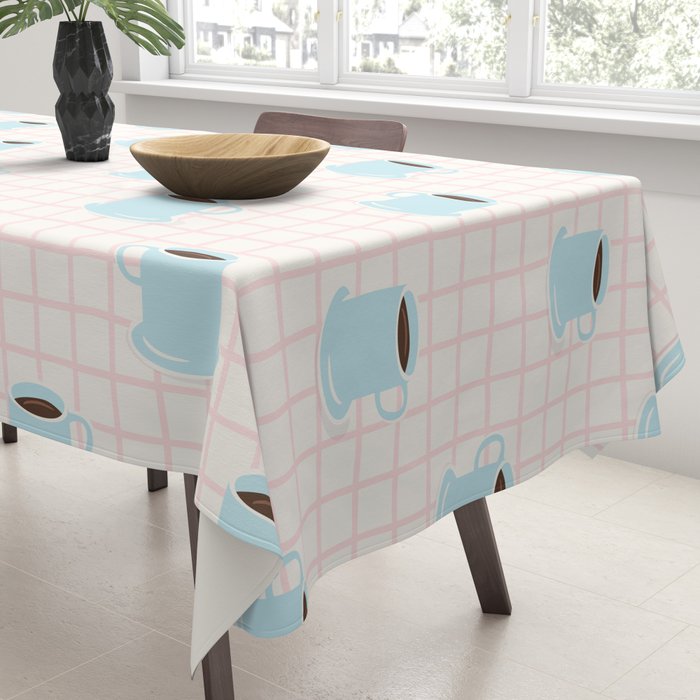 Coffee mug drink cartoon doodle pattern Tablecloth Gallery Image 3