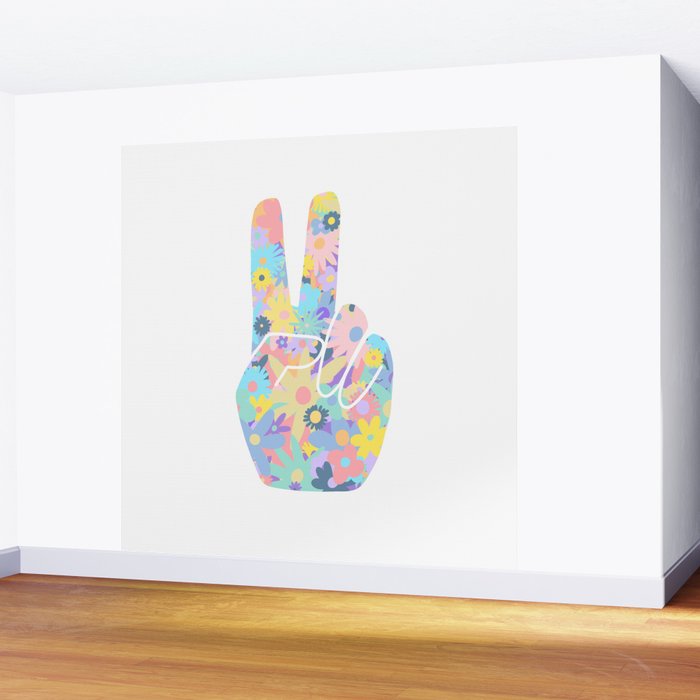Peace Out Flowers Wall Mural Gallery Image 2