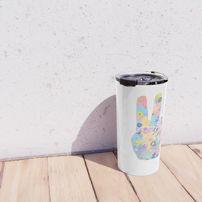 Peace Out Flowers Travel Mug Gallery Image 4