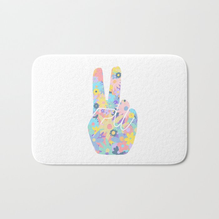 Peace Out Flowers Bath Mat Gallery Image 1