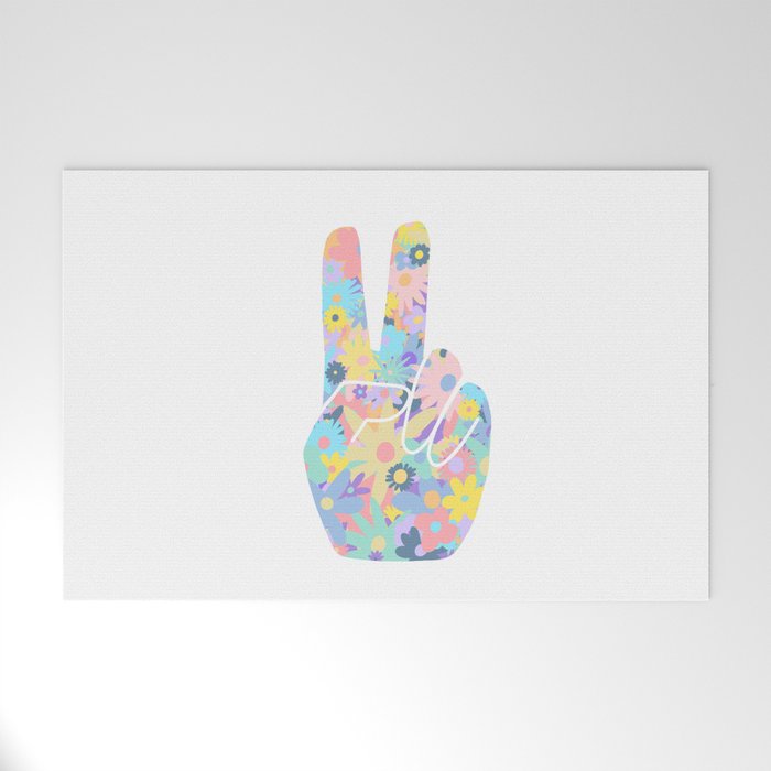 Peace Out Flowers Welcome Mat Gallery Image 1