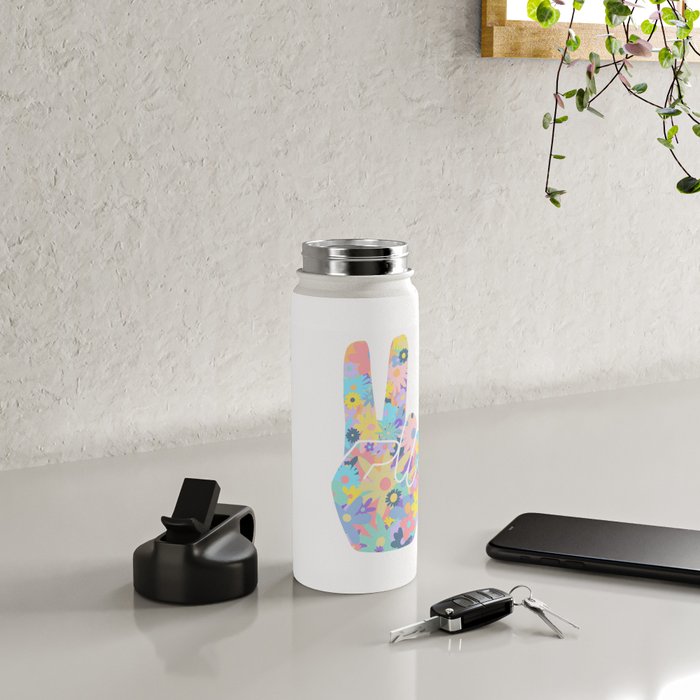 Peace Out Flowers Water Bottle Gallery Image 5
