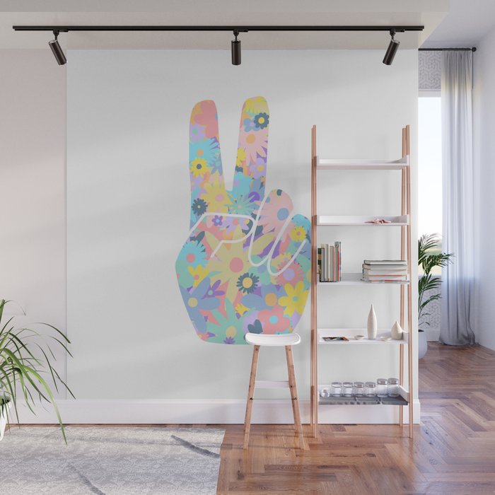 Peace Out Flowers Wall Mural Gallery Image 1
