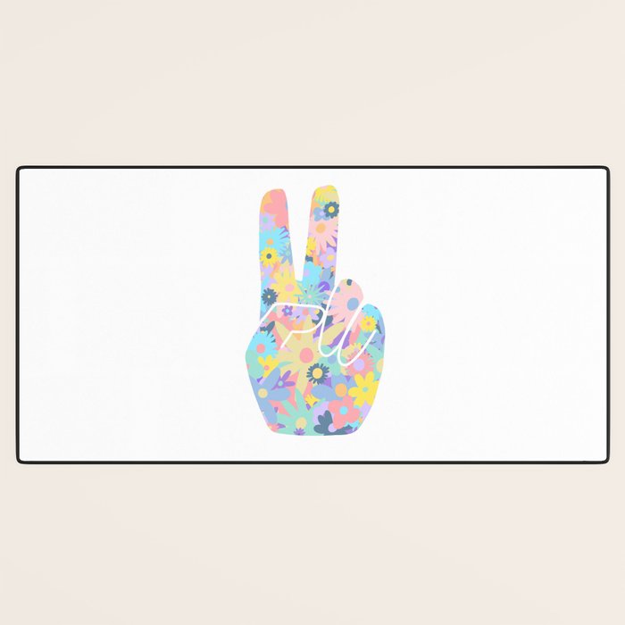 Peace Out Flowers Desk Mat Gallery Image 3