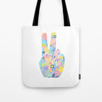 Peace Out Flowers Tote Bag Gallery Image 1