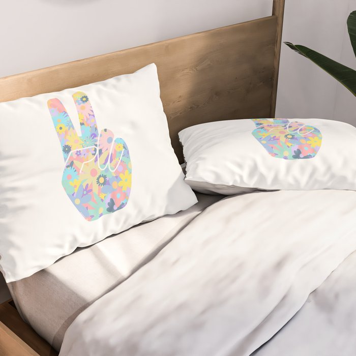 Peace Out Flowers Pillow Sham Gallery Image 2