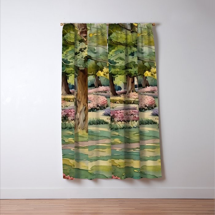A beautiful day at the park Window Curtain Gallery Image 3