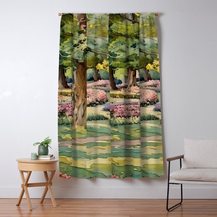 A beautiful day at the park Window Curtain