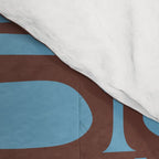 Eclectic Mid Century Modern Piquet Multi Pattern in Blue and Brown Comforter Gallery Image 4