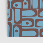 Eclectic Mid Century Modern Piquet Multi Pattern in Blue and Brown Poster Gallery Image 3