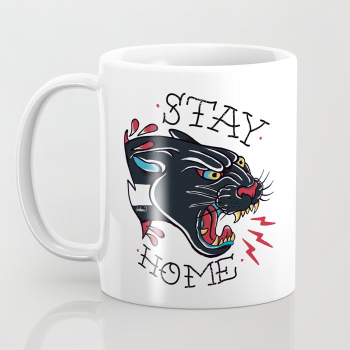 Stay Home Panther Tattoo Coffee Mug Gallery Image 3