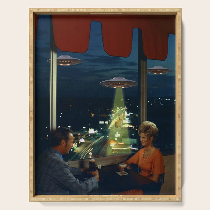 Meow! Cat abduction Serving Tray Gallery Image 1