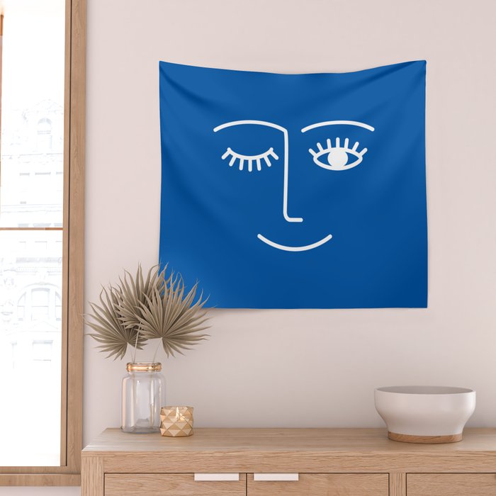 Wink (Sapphire Blue) Wall Tapestry Gallery Image 2