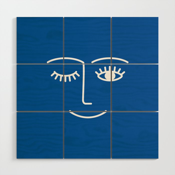 Wink (Sapphire Blue) Wood Wall Art Gallery Image 1