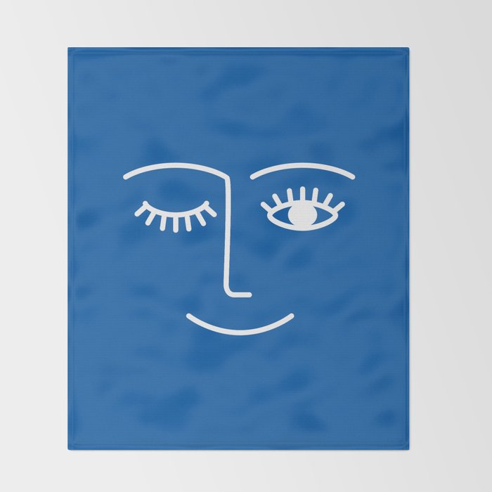 Wink (Sapphire Blue) Throw Blanket Gallery Image 2