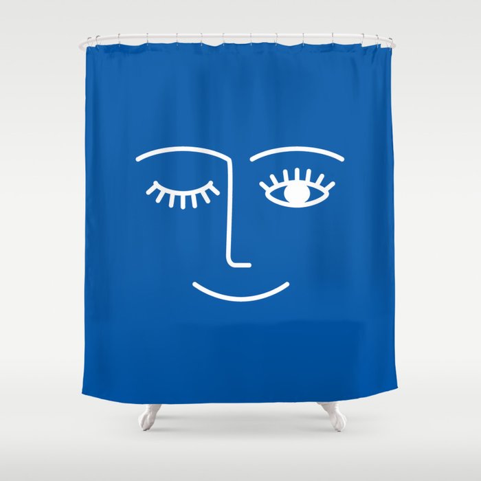 Wink (Sapphire Blue) Shower Curtain Gallery Image 1