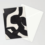 Mid Century Modern Minimalist Abstract Art Brush Strokes Black & White Ink Art Maze Stationery Card Gallery Image 2