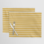 Colorful Stripes, Mustard Yellow and White, Abstract Art Placemat Gallery Image 1