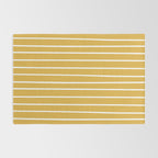 Colorful Stripes, Mustard Yellow and White, Abstract Art Rug Gallery Image 2