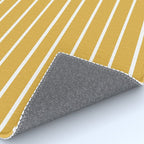 Colorful Stripes, Mustard Yellow and White, Abstract Art Rug Gallery Image 4
