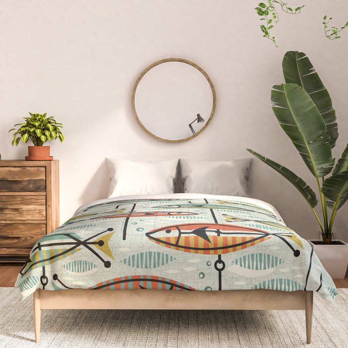 Vintage Color Block Fish Comforter Gallery Image 3