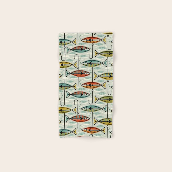 Vintage Color Block Fish Hand & Bath Towel Gallery Image 1
