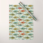 Vintage Color Block Fish Wrapping Paper Gallery Image 1