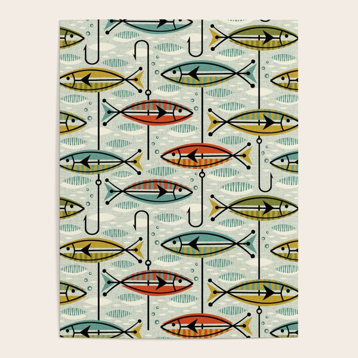 Vintage Color Block Fish Poster Gallery Image 4