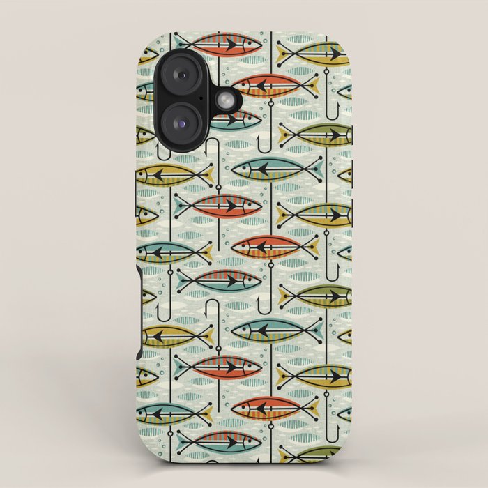 Vintage Color Block Fish iPhone Case Gallery Image 1
