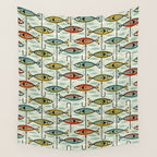 Vintage Color Block Fish Wall Tapestry Gallery Image 4