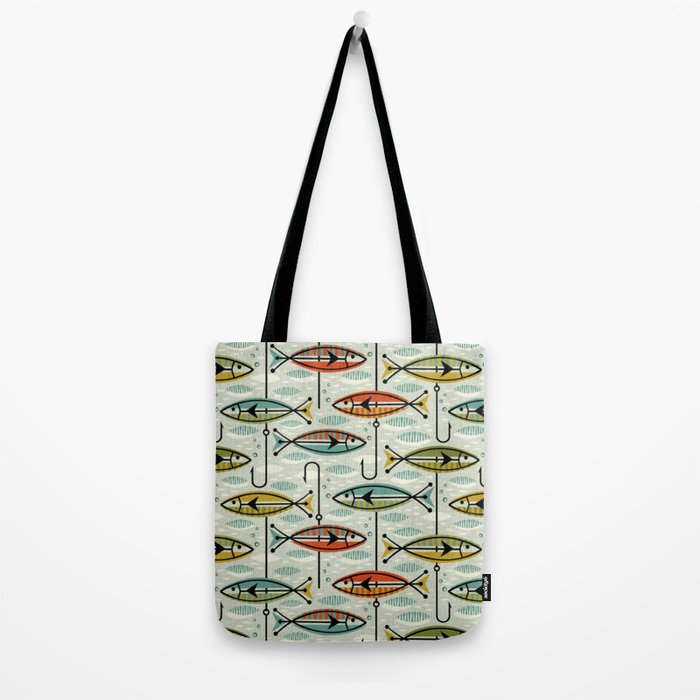 Vintage Color Block Fish Tote Bag Gallery Image 2