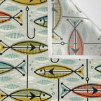 Vintage Color Block Fish Wall Tapestry Gallery Image 3