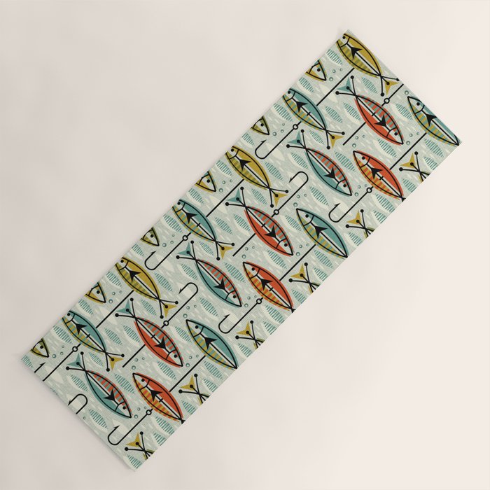 Vintage Color Block Fish Yoga Mat Gallery Image 1