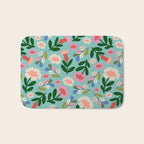 Super Bloom - Bright Floral Pattern Bath Mat Gallery Image 1