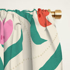 Vintage Tulips Patchwork Pattern Window Curtain Gallery Image 2