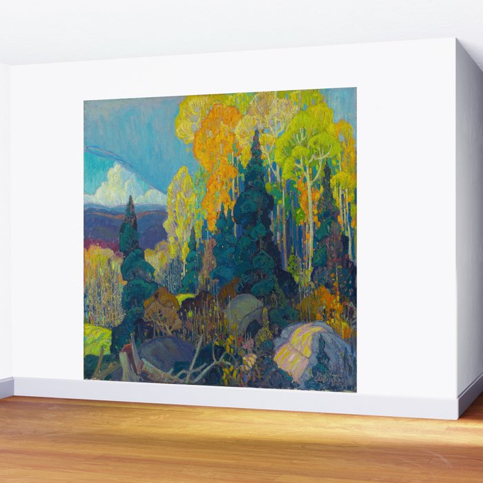 Canadian Landscape Franklin Carmichael Art Nouveau Post-Impressionism Autumn Hillside Wall Mural Gallery Image 2