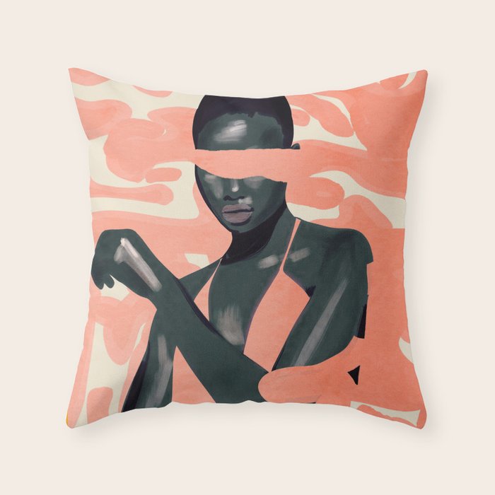 Girl Portrait 30 Throw Pillow Gallery Image 1