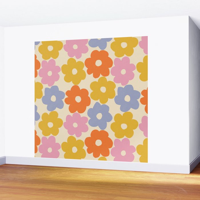 Simple Flower Pattern #1 Wall Mural Gallery Image 2