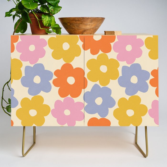 Simple Flower Pattern #1 Credenza Gallery Image 1