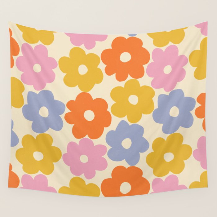 Simple Flower Pattern #1 Wall Tapestry Gallery Image 1
