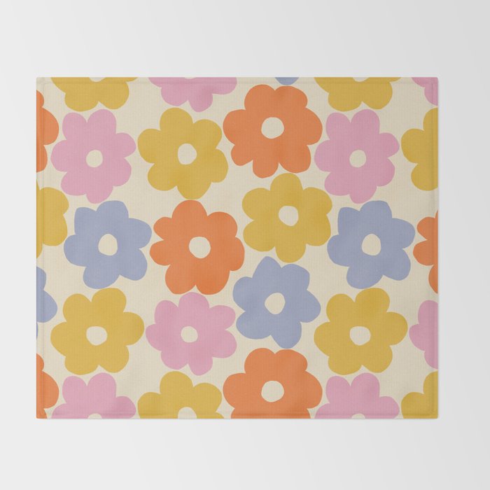 Simple Flower Pattern #1 Throw Blanket Gallery Image 2