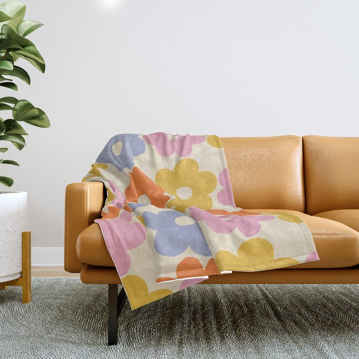 Simple Flower Pattern #1 Throw Blanket Gallery Image 1