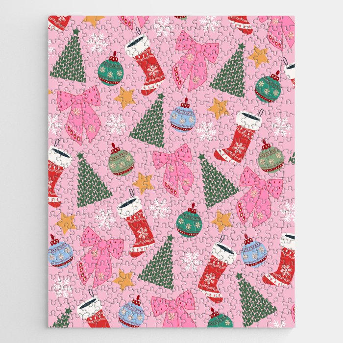 Cute Christmas Pink Jigsaw Puzzle Gallery Image 1